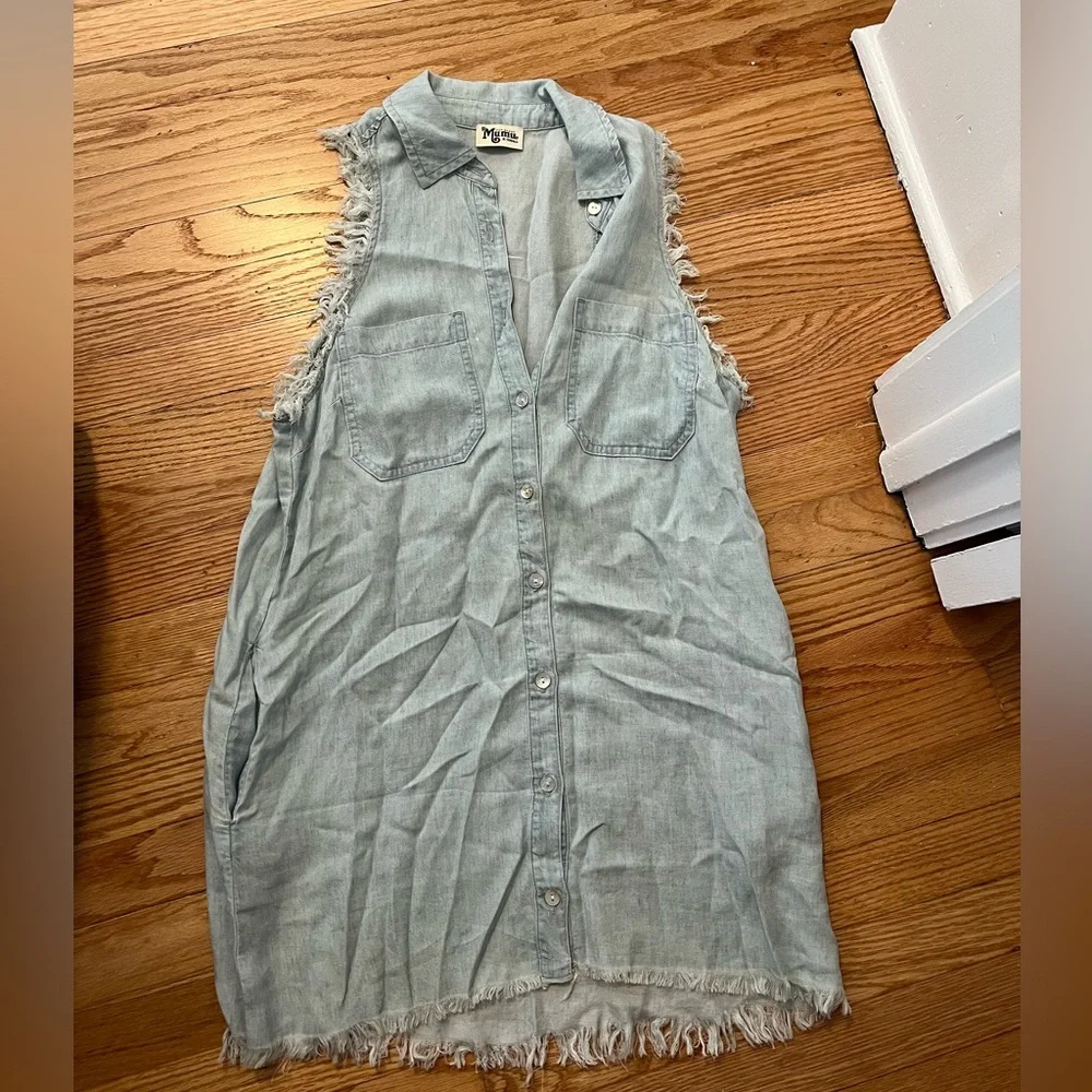 Show Me Your MuMu Vicki Shirt Dress Denim - Picture 5 of 10